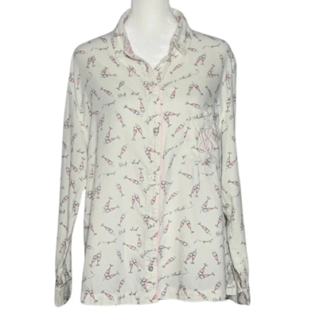 Victoria’s Secret Pink Champagne Print Pajama Set - Size M - Picture 2 of 7